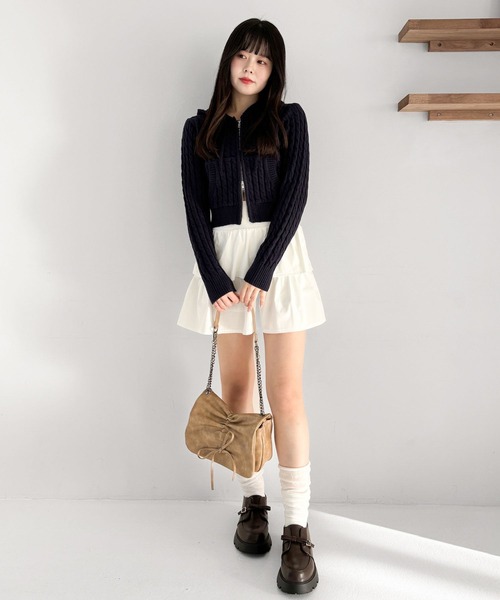 Heather（ヘザー）の「フリルティアードミニスカート　319485（スカート・レディース・ブラック/オフホワイト・S/M）」の18枚目の写真