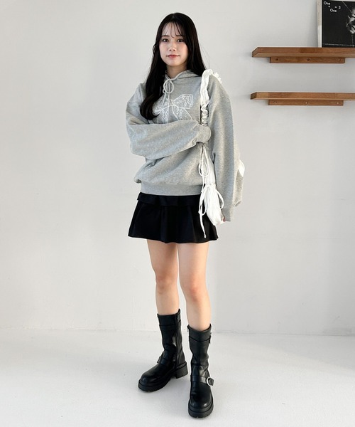 Heather（ヘザー）の「フリルティアードミニスカート　319485（スカート・レディース・ブラック/オフホワイト・S/M）」の19枚目の写真