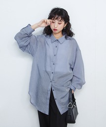 シアーストライプシャツ