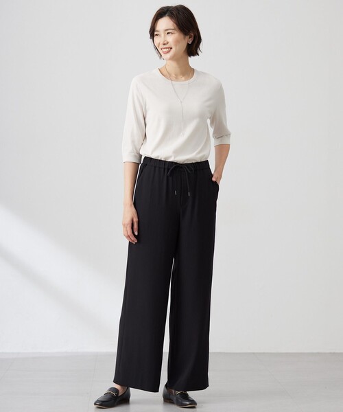 J.PRESS(ジェイプレス)の「【洗える】バックサテンジョーゼット リラックス パンツ(その他パンツ・レディース・ブラック系/ブラウン系・13/7/9/11)」の15枚目の写真