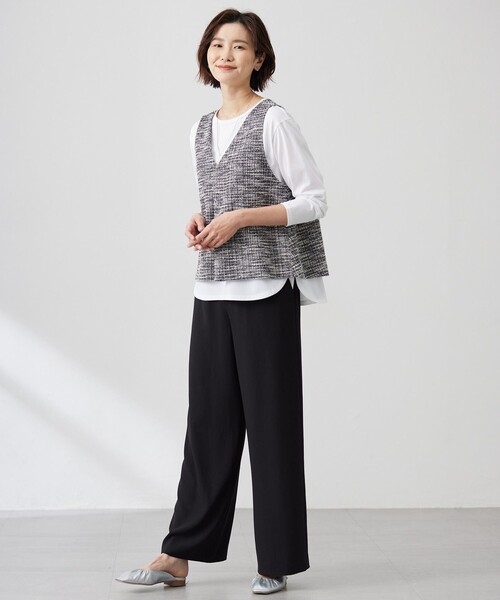 J.PRESS(ジェイプレス)の「【洗える】バックサテンジョーゼット リラックス パンツ(その他パンツ・レディース・ブラック系/ブラウン系・13/7/9/11)」の19枚目の写真