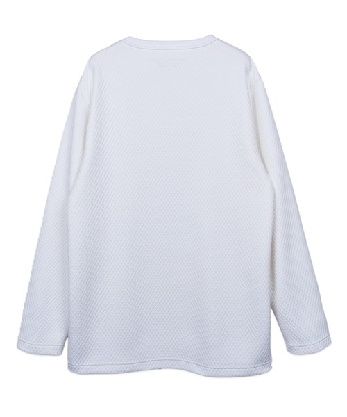 CUSTOM CULTURE(カスタムカルチャー)の「【Custom Culture】キルト風ダイヤ柄ジャガードロングスリーブTシャツ ロンT(Tシャツ/カットソー・メンズ・ブラック/ホワイト・3/2)」の5枚目の写真