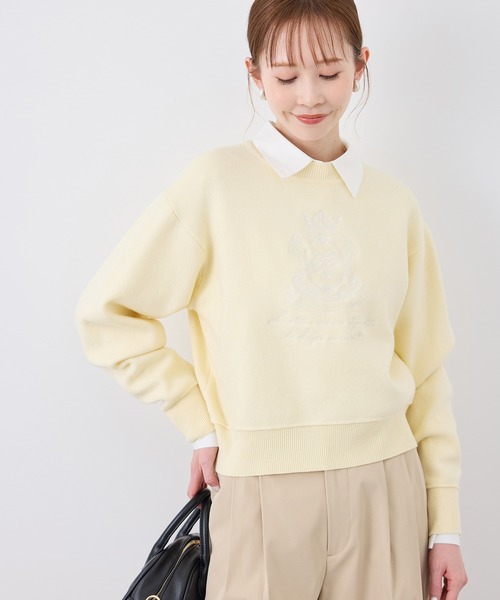 ROPE' PICNIC(ロペピクニック)の「スウェットライク刺繍ニットプルオーバー/リンクコーデ(ニット/セーター・レディース・ネイビー/イエロー/ピンク/グレー/オフホワイト・38)」の21枚目の写真