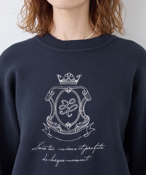 ROPE' PICNIC(ロペピクニック)の「スウェットライク刺繍ニットプルオーバー/リンクコーデ(ニット/セーター・レディース・ネイビー/イエロー/ピンク/グレー/オフホワイト・38)」の13枚目の写真