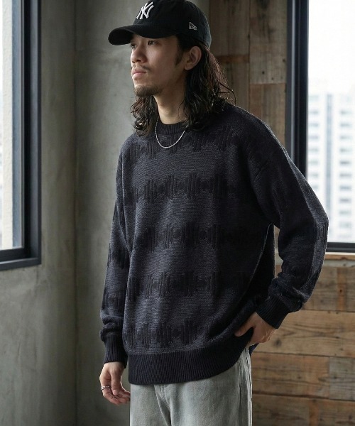 SUGGESTION(サジェッション)の「Jacquard crew neck knit / ジャガードクルーネックニット unisex(ニット/セーター・メンズ・ネイビー/チャコール/アイボリー・M/L)」の3枚目の写真