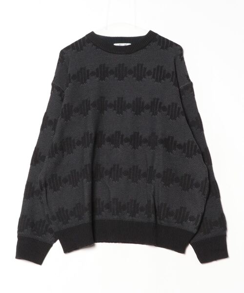 SUGGESTION(サジェッション)の「Jacquard crew neck knit / ジャガードクルーネックニット unisex(ニット/セーター・メンズ・ネイビー/チャコール/アイボリー・M/L)」の9枚目の写真