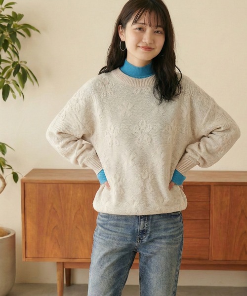 SUGGESTION(サジェッション)の「Jacquard crew neck knit / ジャガードクルーネックニット unisex(ニット/セーター・メンズ・ネイビー/チャコール/アイボリー・M/L)」の11枚目の写真