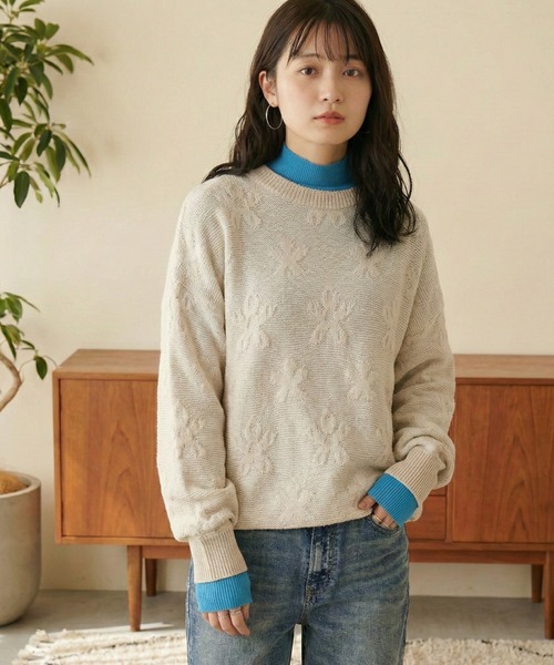 SUGGESTION(サジェッション)の「Jacquard crew neck knit / ジャガードクルーネックニット unisex(ニット/セーター・メンズ・ネイビー/チャコール/アイボリー・M/L)」の13枚目の写真