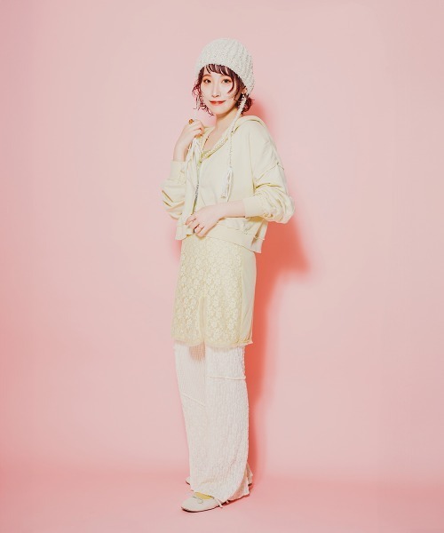 OVERRIDE（オーバーライド）の「OVERRIDE x pan TWINKLE CLOCHE / オーバーライド（ニットキャップ/ビーニー・レディース・ピンク/ホワイト・57~59cm）」の13枚目の写真