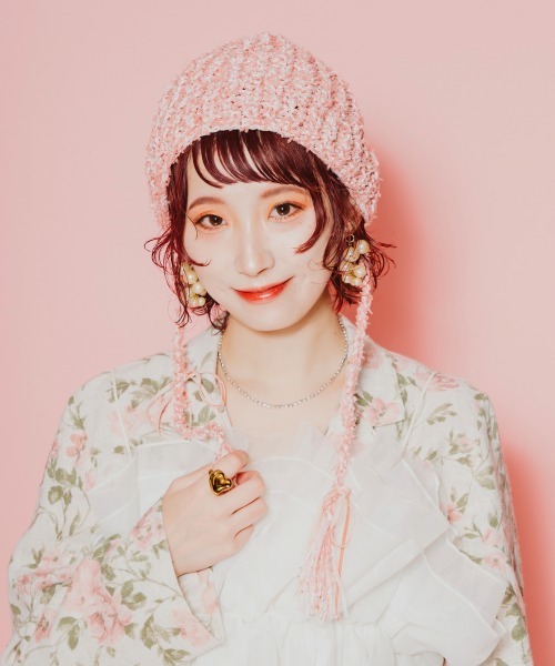 OVERRIDE（オーバーライド）の「OVERRIDE x pan TWINKLE CLOCHE / オーバーライド（ニットキャップ/ビーニー・レディース・ピンク/ホワイト・57~59cm）」の14枚目の写真