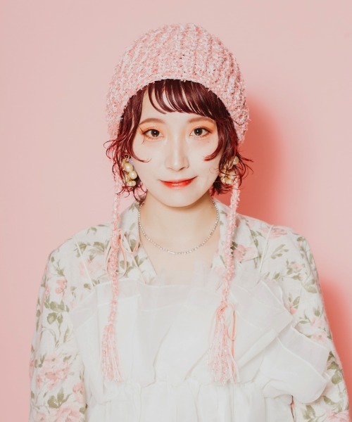 OVERRIDE（オーバーライド）の「OVERRIDE x pan TWINKLE CLOCHE / オーバーライド（ニットキャップ/ビーニー・レディース・ピンク/ホワイト・57~59cm）」の15枚目の写真