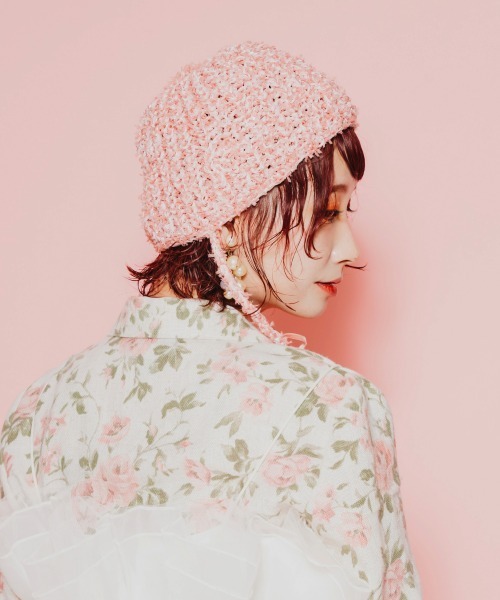 OVERRIDE（オーバーライド）の「OVERRIDE x pan TWINKLE CLOCHE / オーバーライド（ニットキャップ/ビーニー・レディース・ピンク/ホワイト・57~59cm）」の17枚目の写真