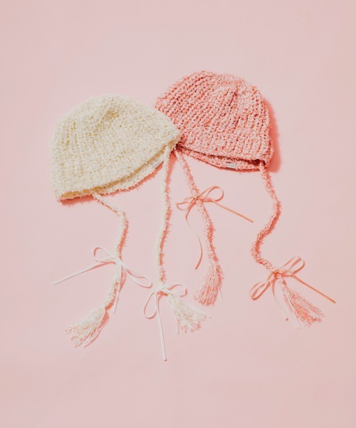 OVERRIDE（オーバーライド）の「OVERRIDE x pan TWINKLE CLOCHE / オーバーライド（ニットキャップ/ビーニー・レディース・ピンク/ホワイト・57~59cm）」の22枚目の写真