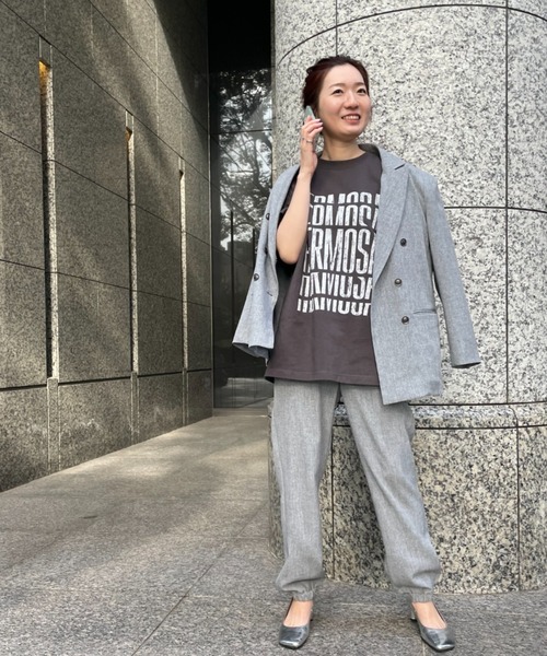 ROSE BUD（ローズバッド）の「【WEB・一部店舗限定】フロントロゴＴシャツ（Tシャツ/カットソー・レディース・グレー/ホワイト/ネイビー・ONE SIZE）」の9枚目の写真