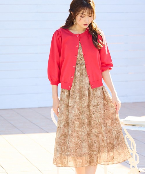 Jolly Poupee(ジョリープッペ)の「【22fabric】アニマルプリント/ワンピース(ワンピース・レディース・ピンク/ベージュ・46/42/38)」の3枚目の写真