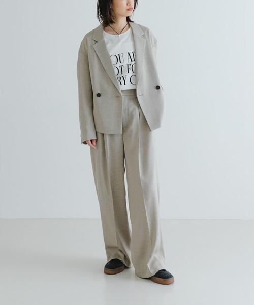 URBAN RESEARCH(アーバンリサーチ)の「『UVカット/吸水速乾/イージーケア』『UR TECH DRYLUXE』ツイードワイドパンツ(その他パンツ・レディース・ベージュ/グレー・36/38)」の8枚目の写真