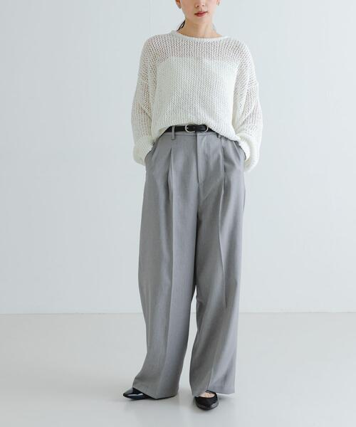 URBAN RESEARCH(アーバンリサーチ)の「『UVカット/吸水速乾/イージーケア』『UR TECH DRYLUXE』ツイードワイドパンツ(その他パンツ・レディース・ベージュ/グレー・36/38)」の21枚目の写真