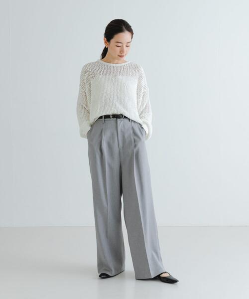 URBAN RESEARCH(アーバンリサーチ)の「『UVカット/吸水速乾/イージーケア』『UR TECH DRYLUXE』ツイードワイドパンツ(その他パンツ・レディース・ベージュ/グレー・36/38)」の22枚目の写真
