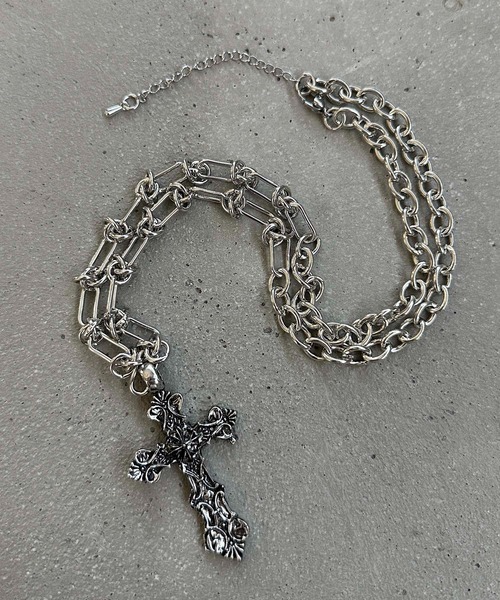 apres jour mignon（アプレジュールミニョン）の「【apresjour mignon×ARIAZ】クロスチェーンネックレス（ネックレス・レディース・シルバー・ONESIZE）」の3枚目の写真