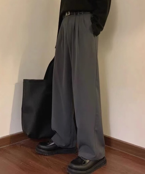 link lot(リンクロット)の「フロントタックワイドスラックスパンツ(スラックス・メンズ・ブラウン/グレー/ブラック・L/M)」の14枚目の写真