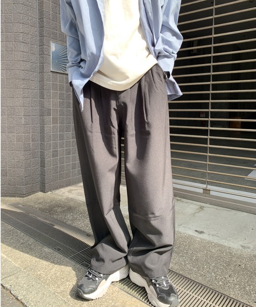 link lot(リンクロット)の「フロントタックワイドスラックスパンツ(スラックス・メンズ・ブラウン/グレー/ブラック・L/M)」の19枚目の写真