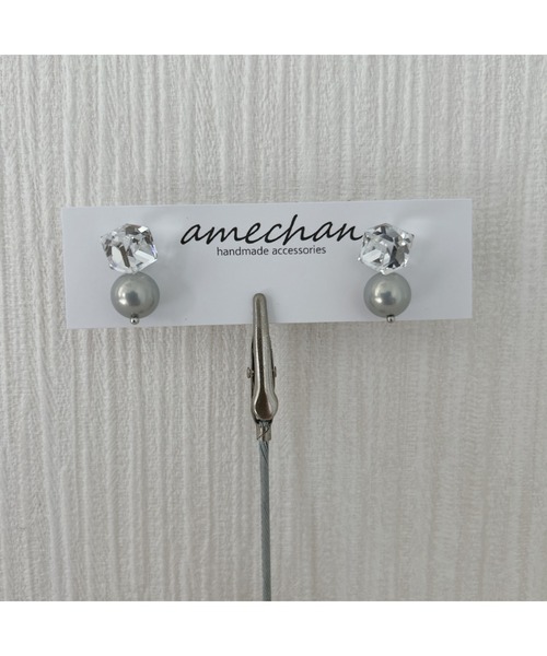tone（トーン）の「【amechan】一粒（ピアス）(MA)（ピアス（両耳用）・レディース・グレー/ホワイト/ブラウン・FREE）」の4枚目の写真