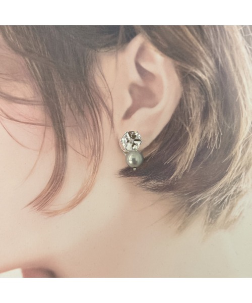 tone（トーン）の「【amechan】一粒（ピアス）(MA)（ピアス（両耳用）・レディース・グレー/ホワイト/ブラウン・FREE）」の5枚目の写真