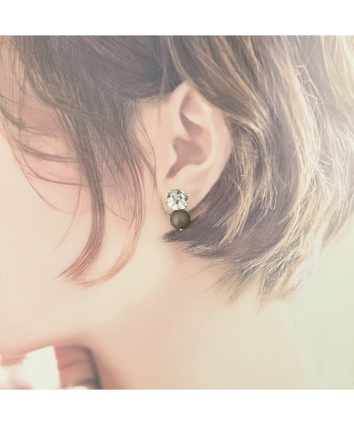 tone（トーン）の「【amechan】一粒（ピアス）(MA)（ピアス（両耳用）・レディース・グレー/ホワイト/ブラウン・FREE）」の12枚目の写真