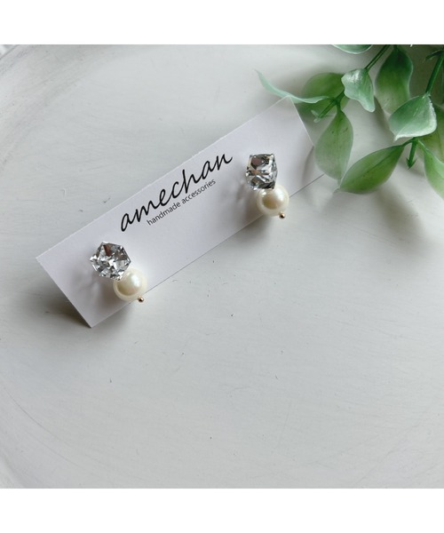 tone（トーン）の「【amechan】一粒（ピアス）(MA)（ピアス（両耳用）・レディース・グレー/ホワイト/ブラウン・FREE）」の14枚目の写真