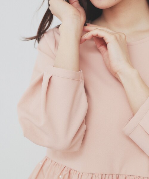 index(インデックス)の「カットジョーゼットドッキングペプラムトップス【洗濯機可】(Tシャツ/カットソー・レディース・オフホワイト/ブラック/オレンジ系・40/38/42/36)」の22枚目の写真