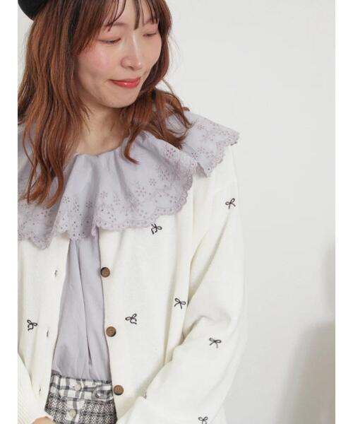 Samansa Mos2（サマンサ モスモス）の「襟ラウンドレースブラウス（シャツ/ブラウス・レディース・ラベンダー/キナリ/ブラック/オフホワイト・F）」の5枚目の写真