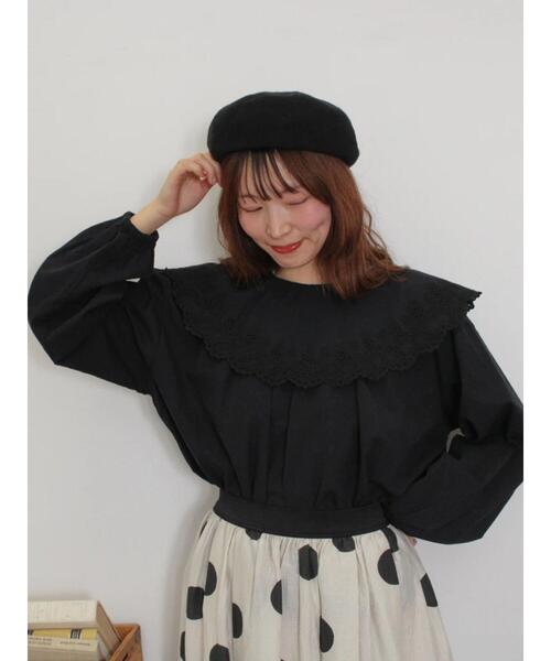 Samansa Mos2（サマンサ モスモス）の「襟ラウンドレースブラウス（シャツ/ブラウス・レディース・ラベンダー/キナリ/ブラック/オフホワイト・F）」の6枚目の写真