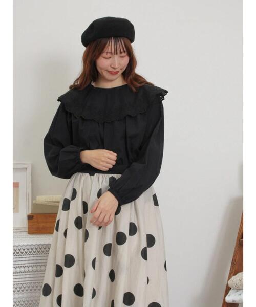 Samansa Mos2（サマンサ モスモス）の「襟ラウンドレースブラウス（シャツ/ブラウス・レディース・ラベンダー/キナリ/ブラック/オフホワイト・F）」の8枚目の写真