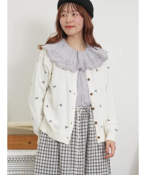 Samansa Mos2（サマンサ モスモス）の「襟ラウンドレースブラウス（シャツ/ブラウス・レディース・ラベンダー/キナリ/ブラック/オフホワイト・F）」の11枚目の写真