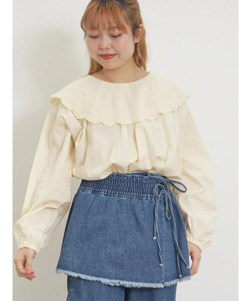 Samansa Mos2（サマンサ モスモス）の「襟ラウンドレースブラウス（シャツ/ブラウス・レディース・ラベンダー/キナリ/ブラック/オフホワイト・F）」の14枚目の写真