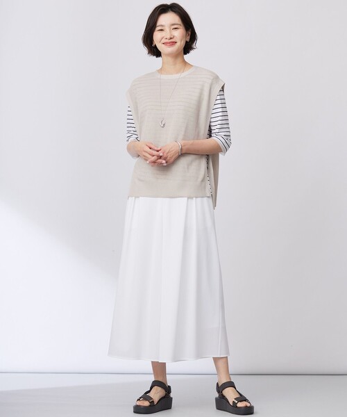 J.PRESS(ジェイプレス)の「【洗える】Vis/Peスパーク クルーネック ニット ベスト(ベスト・レディース・アイボリー系/ネイビー系/ベージュ系・F)」の8枚目の写真