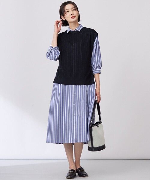 J.PRESS(ジェイプレス)の「【洗える】Vis/Peスパーク クルーネック ニット ベスト(ベスト・レディース・アイボリー系/ネイビー系/ベージュ系・F)」の13枚目の写真