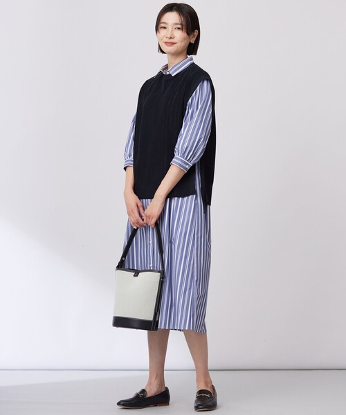 J.PRESS(ジェイプレス)の「【洗える】Vis/Peスパーク クルーネック ニット ベスト(ベスト・レディース・アイボリー系/ネイビー系/ベージュ系・F)」の14枚目の写真