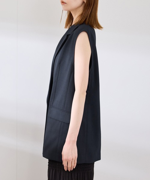 ROPE' PICNIC（ロペピクニック）の「カナパ スリーブレスジレ/セットアップ対応・UV・抗菌防臭・接触冷感（ベスト・レディース・ネイビー/グリーン系その他/ベージュ・38）」の10枚目の写真