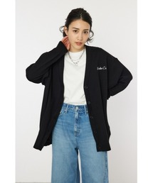 スウェットライクドッキングニットカーディガン