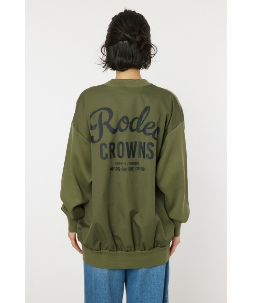 RODEO CROWNS WIDE BOWL(ロデオクラウンズワイドボウル)の「スウェットライクドッキングニットカーディガン(カーディガン/ボレロ・レディース・ライトカーキ/グレー×ホワイト/ブラック・FREE)」の22枚目の写真