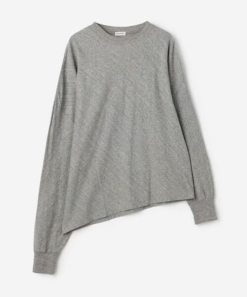 INSCRIRE（アンスクリア）の「INSCRIRE | ラフィコットン アシンメトリー ロングスリーブTシャツ WOMEN（Tシャツ/カットソー・レディース・グレー/ネイビー・2）」の13枚目の写真