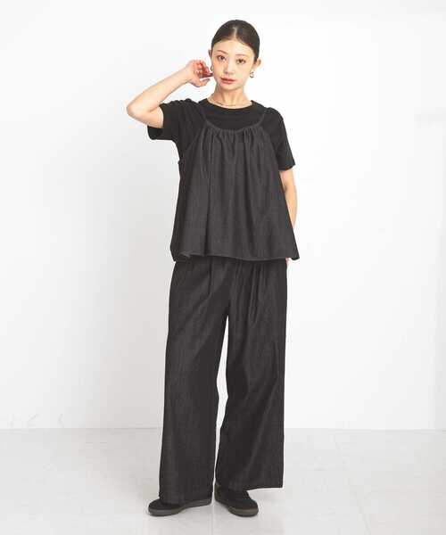 URBAN RESEARCH Sonny Label(アーバンリサーチサニーレーベル)の「デニムキャミ×パンツセットアップ(セットアップ・レディース・ブラック/インディゴブルー・FREE)」の9枚目の写真