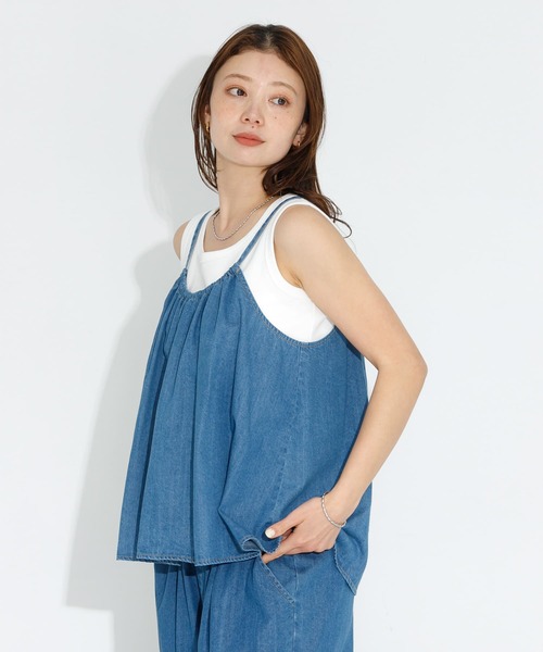URBAN RESEARCH Sonny Label(アーバンリサーチサニーレーベル)の「デニムキャミ×パンツセットアップ(セットアップ・レディース・ブラック/インディゴブルー・FREE)」の3枚目の写真