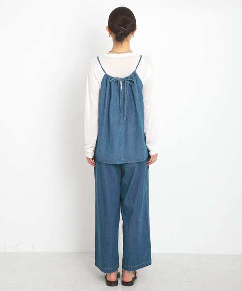デニムキャミソールとパンツのセット 24r01tb015.jpg