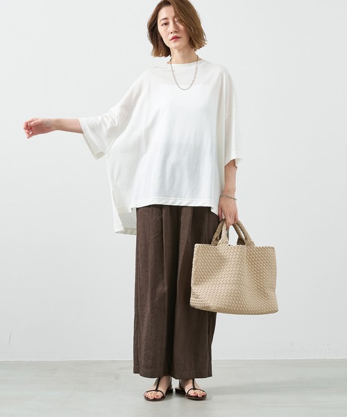 MICA&DEAL(マイカ&ディール)の「【NAGHEDI】トートバッグ-St Barths Medium Tote(トートバッグ・レディース・アイボリー/グレイッシュベージュ・M)」の3枚目の写真