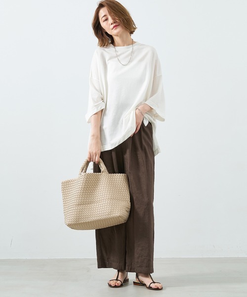 MICA&DEAL(マイカ&ディール)の「【NAGHEDI】トートバッグ-St Barths Medium Tote(トートバッグ・レディース・アイボリー/グレイッシュベージュ・M)」の4枚目の写真