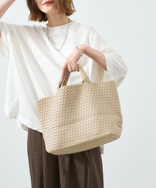 MICA&DEAL(マイカ&ディール)の「【NAGHEDI】トートバッグ-St Barths Medium Tote(トートバッグ・レディース・アイボリー/グレイッシュベージュ・M)」の6枚目の写真