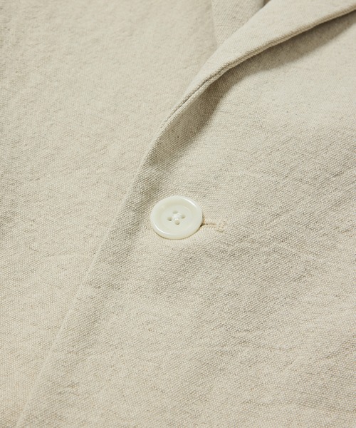 WILD LIFE TAILOR Adam et Rope'（ワイルドテーラーアダムエロペ　）の「【WILD LIFE TAILOR】コットンリネン オックス ジャケット / セットアップ対応（テーラードジャケット・メンズ・キナリ/ブラック・L/M）」の10枚目の写真