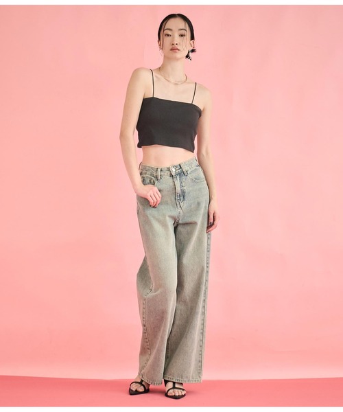 Settimissimo（セッティミッシモ）の「カップ付き バックラウンド ショート キャミソール（キャミソール・レディース・ブラック/オフホワイト・FREE）」の18枚目の写真